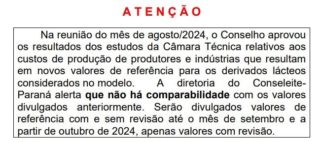 Aviso conseleite PR